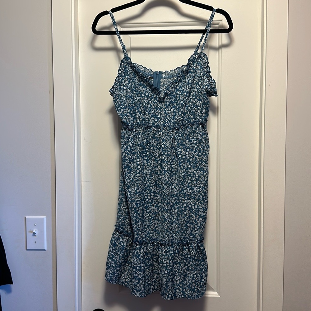 Medium blue floral dress